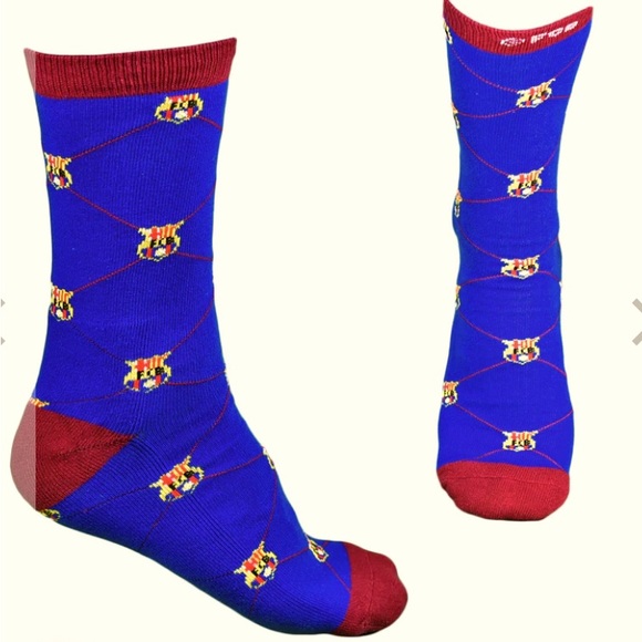NWT FC BARCELONA KNIT CALF-LENGTH SOCKS SIZE 9-13 MACCABI ART - Picture 1 of 4